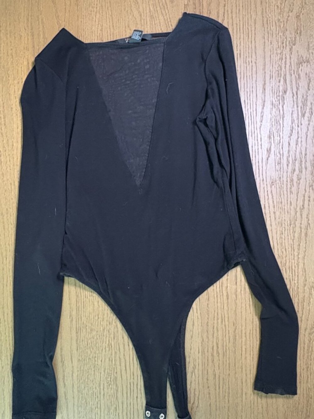 Forever 21 Mesh V Long Sleeve Bodysuit - Picture 2 of 7